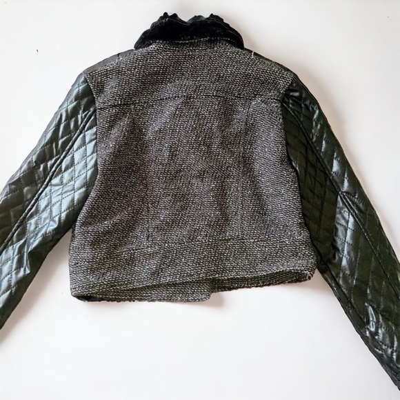 GIRLS TAKARA MOTO JACKET FAUX FUR LEATHER - Picture 2 of 5